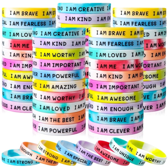 Pulseras de goma KUCLIN 100 piezas inspiradoras para niños