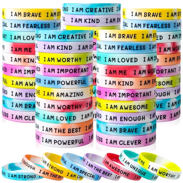 Pulseras de goma KUCLIN 100 piezas inspiradoras para niños
