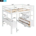thumbnail image 6 of Full  Size Loft Bed with Built-in Desk and  Storage Shelves,Loft Bed Frame with 6 Drawers and Ladder and Full Length Guardrail,Solid Wood Space Saving Loft Bed for Boys and Girls,White, 6 of 9