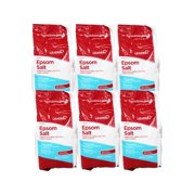 LEADER Epsom Salt Soaking Aid, Magnesium Sulfate Saline Laxative, Ideal for Relaxation, Muscle Recovery, Resealable Bag, 1 lb - 6 Pack