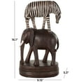 thumbnail image 3 of 9" x 16" Multi Colored Polyresin Stacked Safari Animals Sculpture with Round Base, by DecMode, 3 of 9