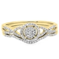 thumbnail image 3 of Dazzlingrock Collection 0.25 Carat (ctw) 10K Diamond Twisted Split Shank Engagement Ring Set 1/4 CT, Yellow Gold, Size 5, 3 of 3
