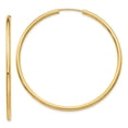 thumbnail image 5 of 14K Yellow Gold Polished Round Endless 2mm Hoop Earrings, 5 of 6