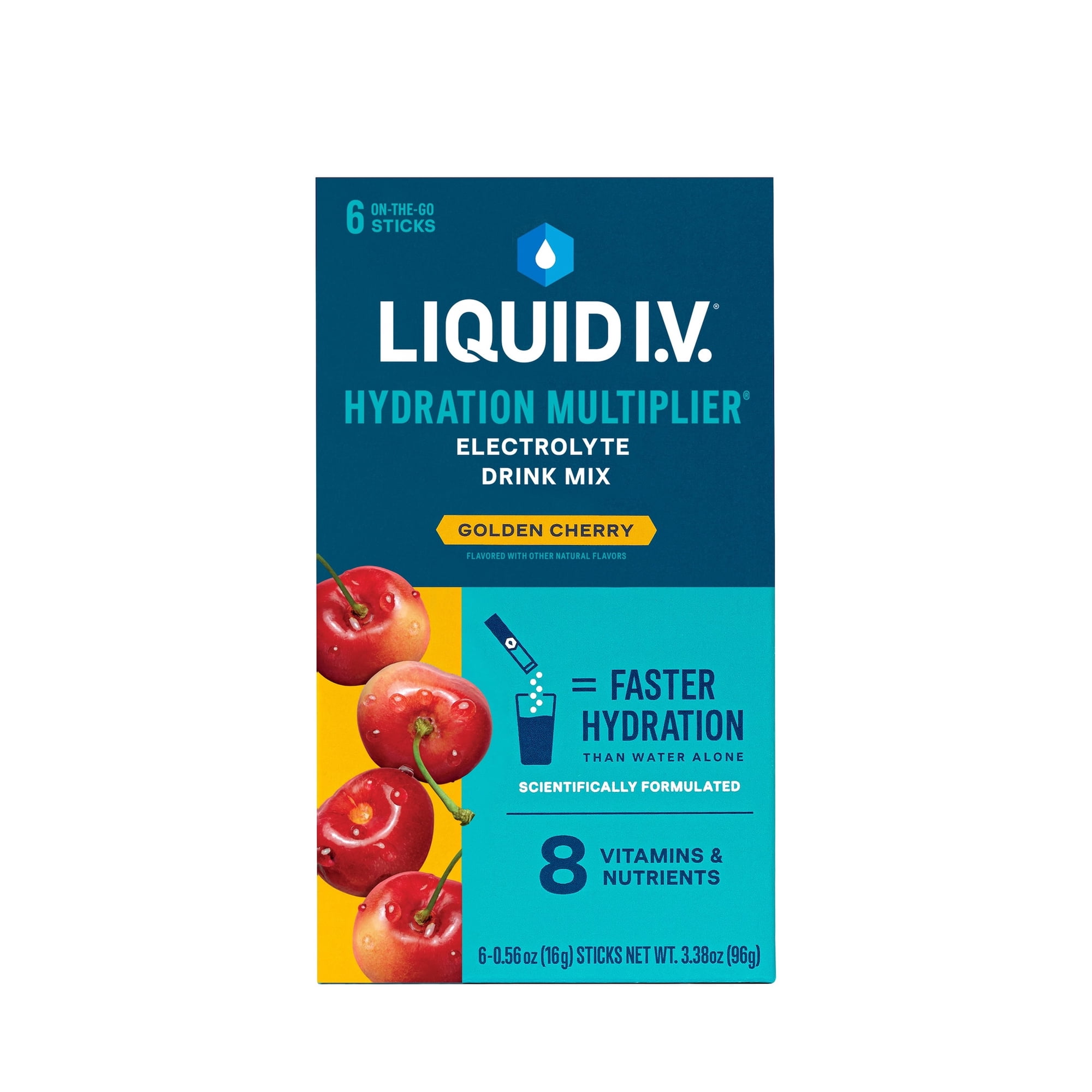 Liquid I.V.® Golden Cherry Hydration Multiplier® Powdered Electrolyte Drink Mix, 6 Count Packets