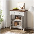 thumbnail image 2 of Bingirl Armoire de Rangement Style Ferme à 3 Niveaux Réglables avec 7 Vitesses - Armoire d'Entrée Multifonctionnelle Imperméable en Blanc et Brun pour Cuisine et Salle à Manger, 2 of 6