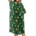 thumbnail image 4 of HELLHERO High Quality Fabrics Beach Cover Up for Resort Casual Loose Free Size Beach Kimono Green Clover, 4 of 6