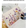 thumbnail image 6 of Shag Bath Rugs Purple Lavender Daisy Country Flower Plush Soft Fluffy Doormat Floor Carpet,Non-Slip Living Room Bedroom Kitchen Entryway Door Mats Pastoral Plant Retro Linen, 6 of 6