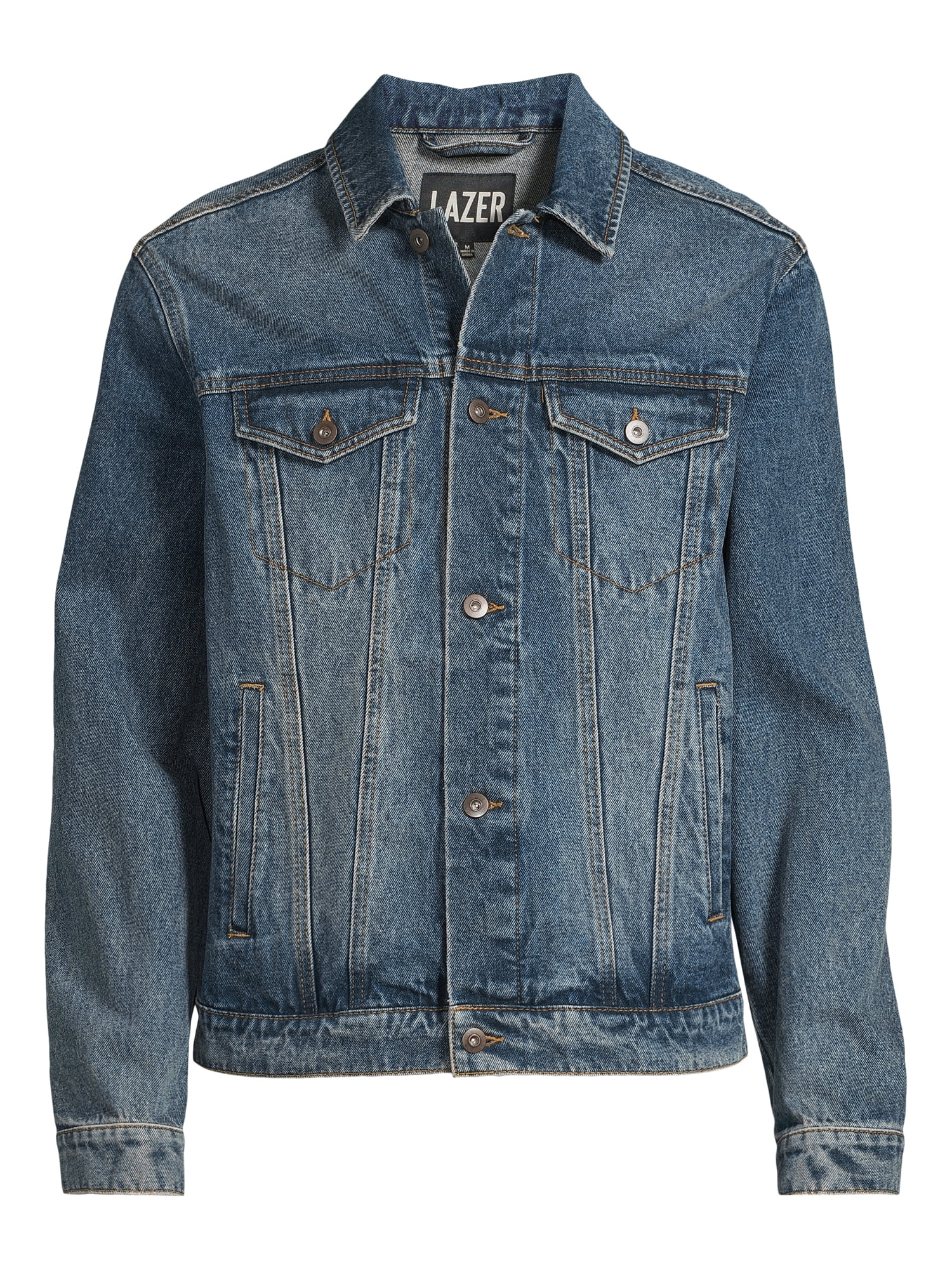 ジャケット・アウター LASER PROCESSED DENIM TRUCKER JACKET Lazer Men's Cotton Denim Trucker Jacket, Sizes S-2XL