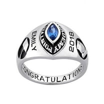 Order Now for 2025 Graduation, Freestyle Women's Sterling Silver Classic Marquise Stone FREEDOM CLASS RING, Personalized, High School or College
