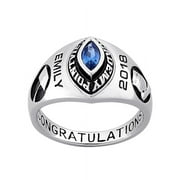 Order Now for 2025 Graduation, Freestyle Women's Sterling Silver Classic Marquise Stone FREEDOM CLASS RING, Personalized, High School or College