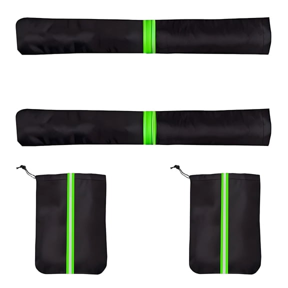 4 Pcs 420D Polyester Car Wiper Covers and Mirror Covers Set, Waterproof, Snowproof, Frost-Proof Windshield Wiper Protector with Reflective Stripe, Black