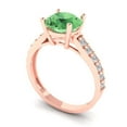 thumbnail image 2 of 2.3 ct Round Cut Simulated Green Diamond Solitaire with Accents Engagement Ring for Women in 18K Rose Gold, 2 of 5