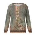 thumbnail image 4 of Dyegold Pullover Sweaters For Women Fall Fashion 2023 Vintage Floral Print Western Tops Shirts Casual Loose Teen Sweatshirts, 4 of 5