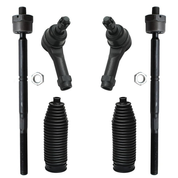 Detroit Axle - Front Outer Tie Rods for 4WD 2004-2008 F-150, 2006-2008 Lincoln Mark LT, 4 Inner and Outer Tie Rods, 2 Boots, 2005 2007 Replacement