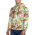 thumbnail image 3 of Wukai Mushrooms Gnomes Print Men Hoodies Fleece Sweatshirts Long Sleeve Sweaters Pullover Fall Outfits Winter Clothes-X-Large, 3 of 7