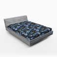 thumbnail image 2 of Ambesonne Retro Fitted Sheet, Watercolor Cornflowers Plot, Full Size, Dark Violet Blue and Grey, 2 of 5