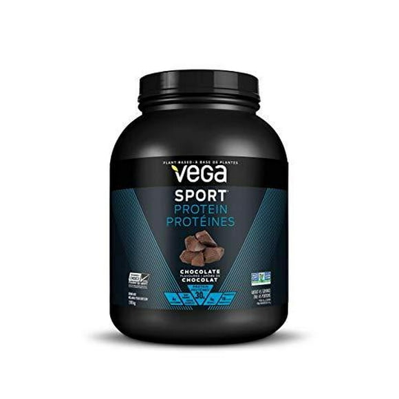 Vega Sport Protein Powder Chocolate, 45 Servings, Plant Based Vegan Protein Powder, BCAAs, Amino Acid, Non Dairy, No Gluten