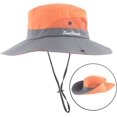 thumbnail image 2 of Sombrero de malla de verano para mujer con ala ancha y protección UV para el sol con agujero para cola de caballo Xemadio LRWJ323-1, 2 of 7