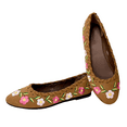 thumbnail image 3 of June Tan leather Flower embroidered Ballerina, 3 of 5