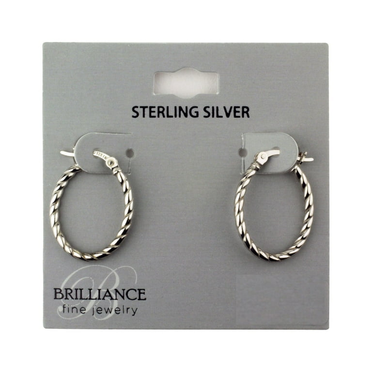 Brilliance Fine Jewelry Adult Hoop Earrings Set