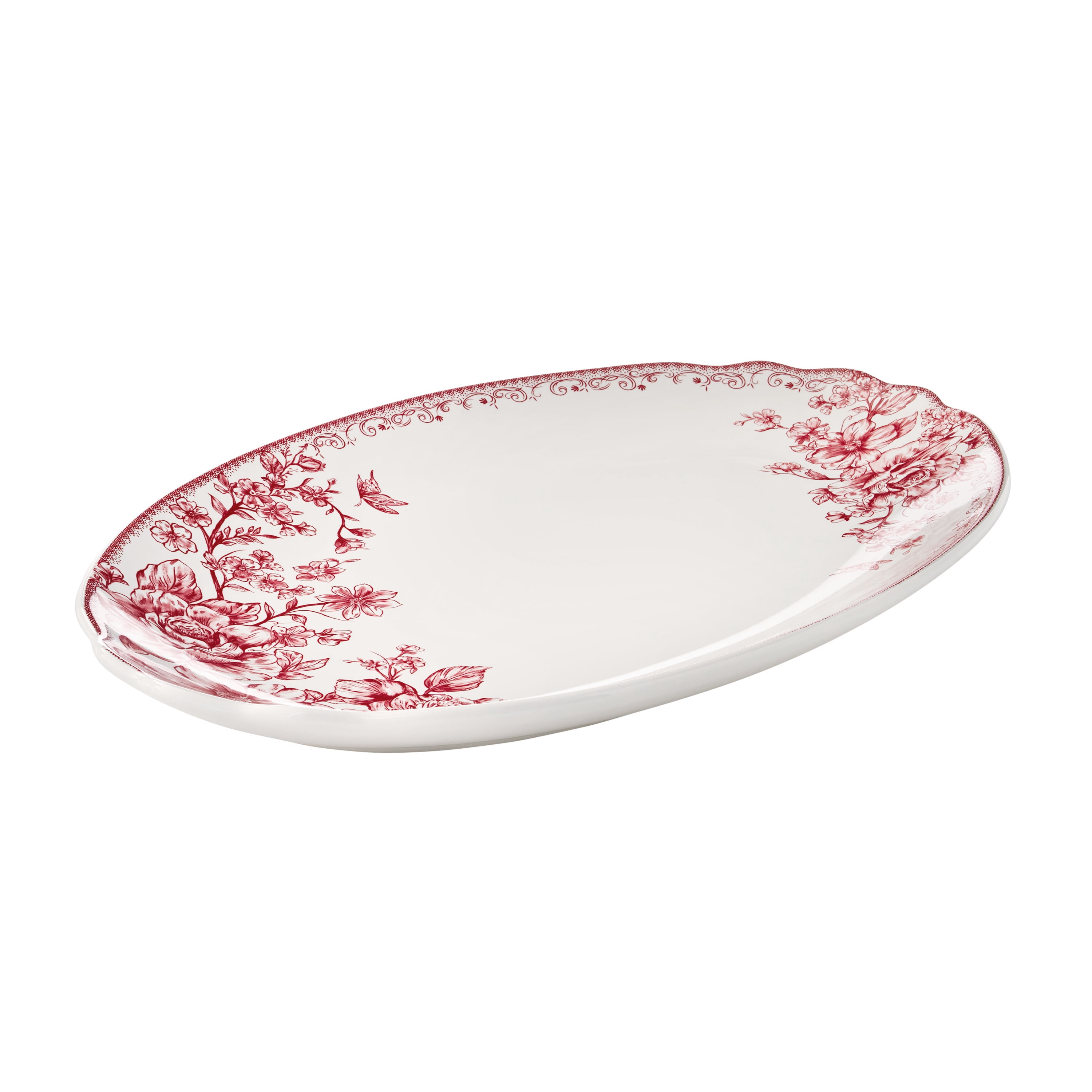 The Pioneer Woman Agatha Stoneware 16-inch Serving Platter, Red