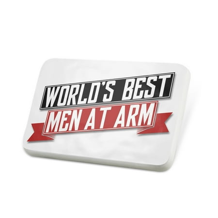 Porcelein Pin Worlds Best Men At Arm Lapel Badge –