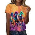 thumbnail image 2 of Delliss Horse Shirts for Women Horse Riding Tee Shirt Animal Lover Gift Western Country Summer Casual Graphic Tees Tops, 2 of 4