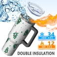 thumbnail image 5 of White Christmas Tree Pattern Tumbler with Handle and Lid,40oz Double Wall Vacuum Insulated Tumbler,Cups Gift for Women and Men, 5 of 7