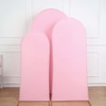 thumbnail image 2 of Efavormart Set Of 3 | Matte Pink Spandex Fitted Wedding Arch Covers For Round Top Chiara Backdrop Stands - 5ft, 6ft, 7ft, 2 of 9