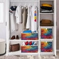 thumbnail image 6 of Foldable Fabric Storage Bin Home Cubes Clothing Organizer Bins Large Collapsible Box Basket for Home Organizer Vibrant Colorful Tie-dye Pattern, 6 of 7