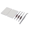 thumbnail image 1 of Jewelry Soldering Kit, Metal Tip 6Pcs Wooden Handle Heat Resistant 2 Ceramic Plates Jewelry Soldering Block Kit with 1 Tongs for Home Use for Beginners, 1 of 7