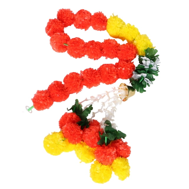KAKOWELY Guirnalda de caléndula para decoración de bodas y festivales. Flores artificiales de caléndula para pooja y decoración del hogar.