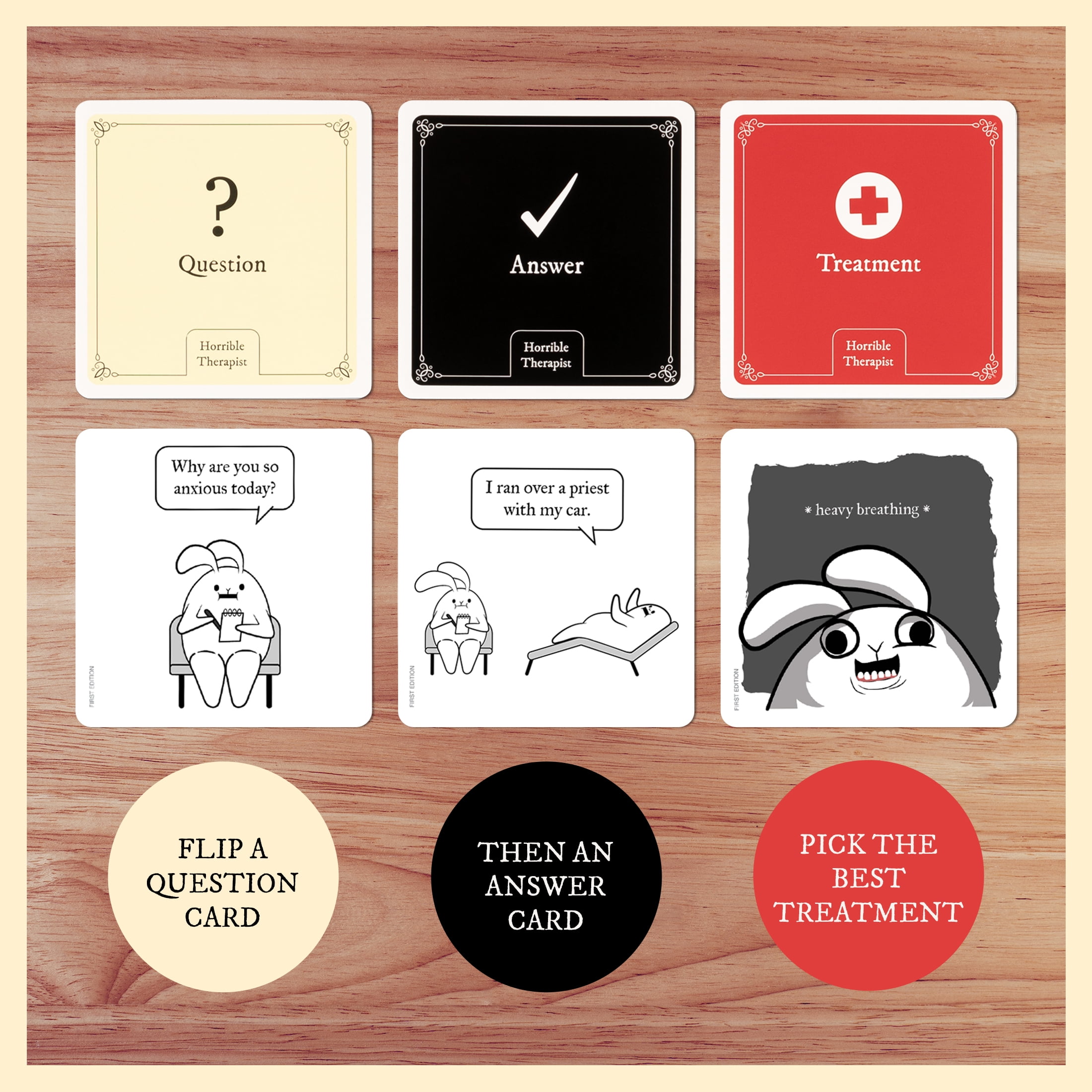 Horrible Therapist by Exploding Kittens: 3-8 Players - Ages 17+ - 15 Minutes to Play - Comic Building Card Game - Ideal for Party, Game Night
