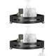 thumbnail image 1 of Estante de Esquina BESy para Baño con 2 Ganchos Aluminio de Alta Resistencia 2 Niveles Negro Mate BESy BY-85252525, 1 of 2