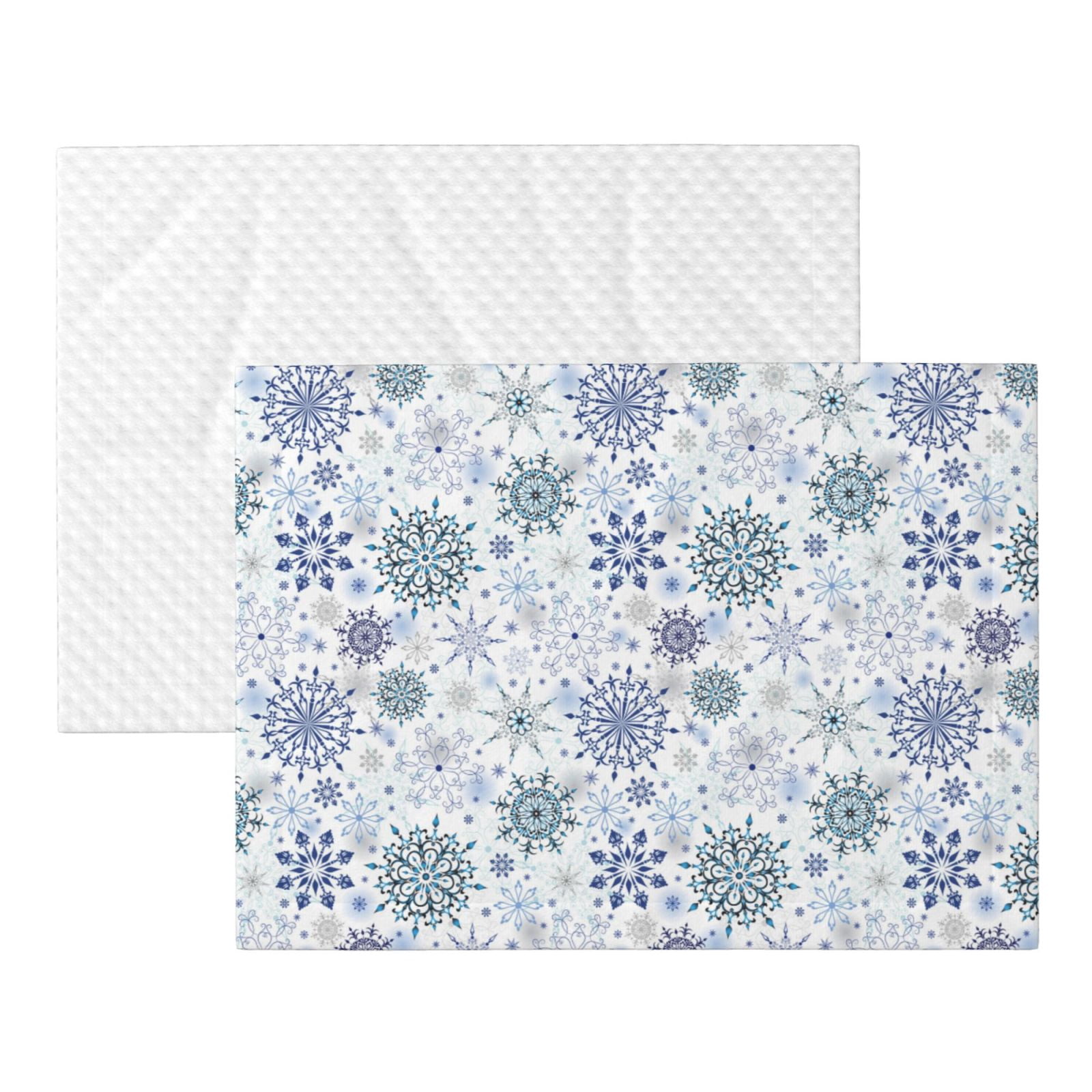 Naloa Retro ice blue snowflakes Dog Blanket, 3 Sizes Cat Blanket for Indoor Cats Large Medium Small Dog Gifts-Small