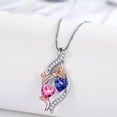 thumbnail image 4 of Taioiat Double Birthstone Necklaces for Women 18K Gold Plated Birthstone Rose Flower Jewelry Anniversary Valentines Day Mother's Day Birthday Gifts for Her Wife Girlfriend Mom, 4 of 7