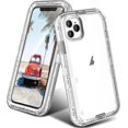 thumbnail image 1 of For iPhone 11 Pro Max [6.5-inch] Heavy Duty Shockproof Protection Phone Cases, Anti-Drop, Triple Layer Transparent Protective Back Cover Case, 1 of 7