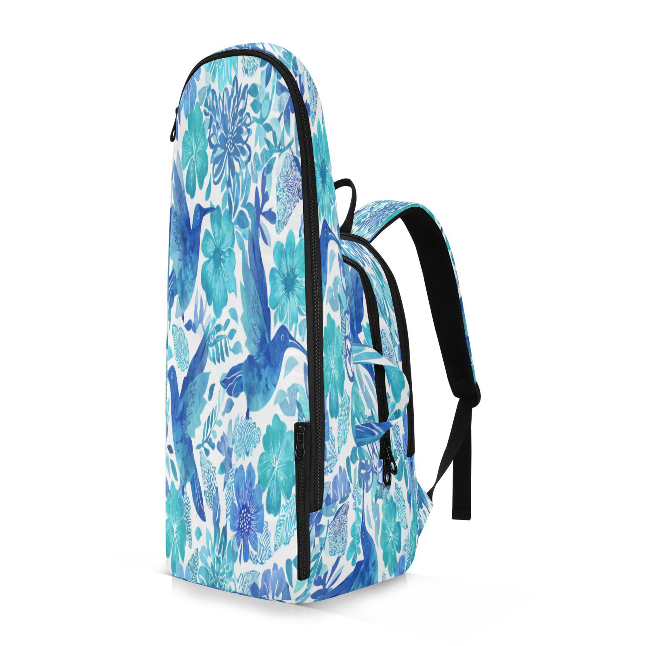 2 Racquet Holder Tennis Backpack Tennis Racket Covers Gym Bags Blue Hummingbirds