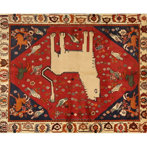 Ahgly Company Indoor Rectangle Traditional Red Persian Area Rugs, 4' x 6'