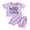 Purple, variant on Hirigin Toddler Baby Girl Summer Clothes Outfits Set Wild Like My Curls Short Sleeve Letters T-shirt Tops with Shorts 0-3T