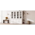 thumbnail image 4 of Euroco 2x 75.25'' Tall Display Cabinets and Two Triangle Sided Bookshelves, 105.5'' Wide Retro Style Wall Suit with Glass Doors, for Hallways, Living room, Office, Studio or Workspace - White, 4 of 8