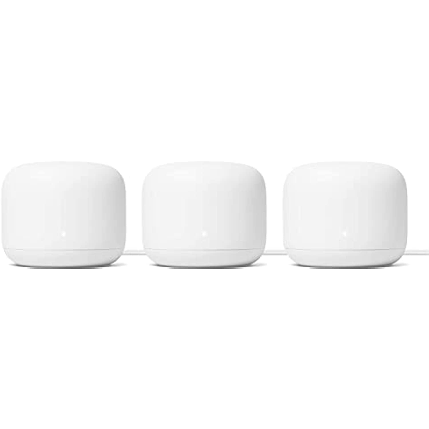 Google Nest WiFi Router Non-Retail Packaging - AC2200 Mesh Wi-Fi 2nd Generation (3-Pack, Snow)