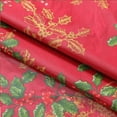 thumbnail image 4 of Newbridge Red Golden Holly and Berry Christmas 60 x 84 inch Rectangle Vinyl Flannel Backed Tablecloth, 4 of 9