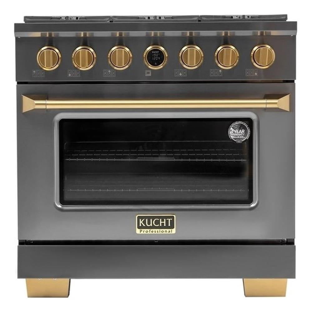 Pemberly Row 36" 5.2 cu. ft. Dual Fuel Range for Propane Gas in Titanium