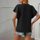 thumbnail image 2 of Usted Es Más Que un Puntaje de Prueba Capa de Camisa de Manga Corta con Ruffles, Estampado Cuello Redondo Blusa Casual, 2 of 5