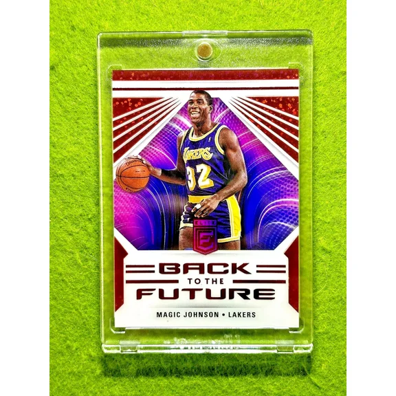 Magic Johnson WHITE SPARKLE PRIZM Asia Red CLEAR Card SP 2022 BACK to the FUTURE