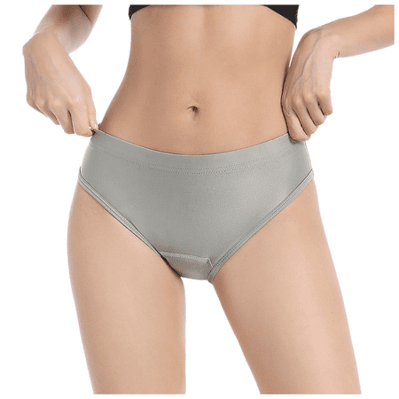 Fulorrnie Underwear for Women Moisture Wicking Compression Seamless Breathable Panty Sport Briefs High Waist Comfort Panties  Grey  XXL