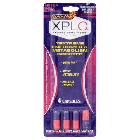 NVE Pharmaceuticals Stacker 3 XPLC Extreme Performance Formula Extreme Energizer & Metabolism Booster, 4 ea
