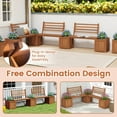 thumbnail image 2 of Costway 2 PCS Planter Box with Bench 2 Open-ended Planter Boxes Slat Backrest for Patio, 2 of 9