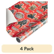 (4 pack) Plus Mark 40" Mandalorian The Child Red Christmas Wrapping Paper with Cutlines (60 Sq. ft., 1-Roll)
